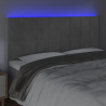 Zagłówek do łóżka z LED, jasnoszary, 200x5x118/128 cm, aksamit