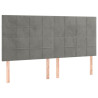 Zagłówek do łóżka z LED, jasnoszary, 200x5x118/128 cm, aksamit