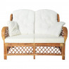 2-osobowa sofa, jasnobrązowa, rattanowa