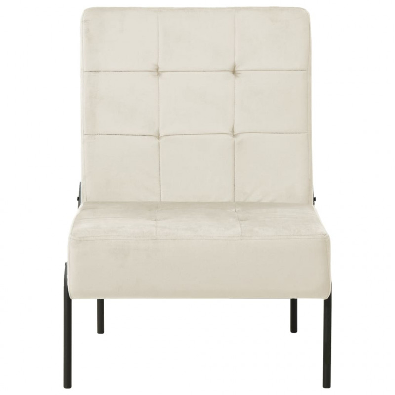 Fotel, 65x79x87 cm, kremowy, obity aksamitem