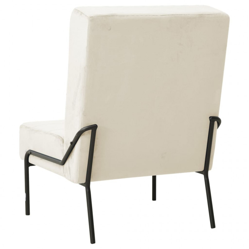 Fotel, 65x79x87 cm, kremowy, obity aksamitem