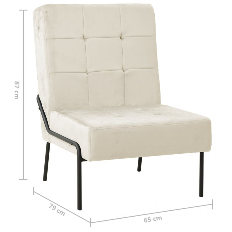Fotel, 65x79x87 cm, kremowy, obity aksamitem