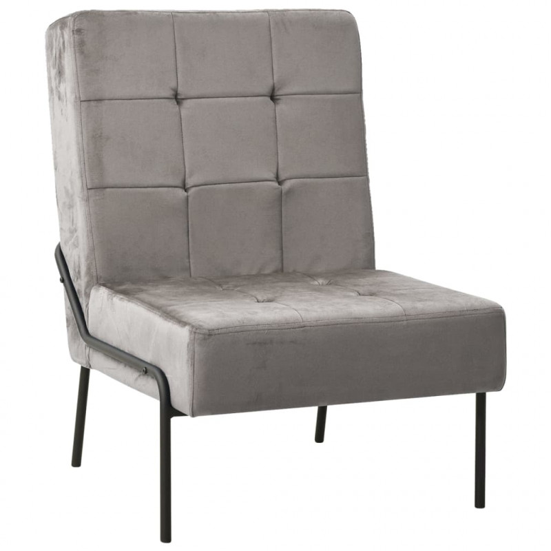 Fotel, 65x79x87 cm, jasnoszary, obity aksamitem
