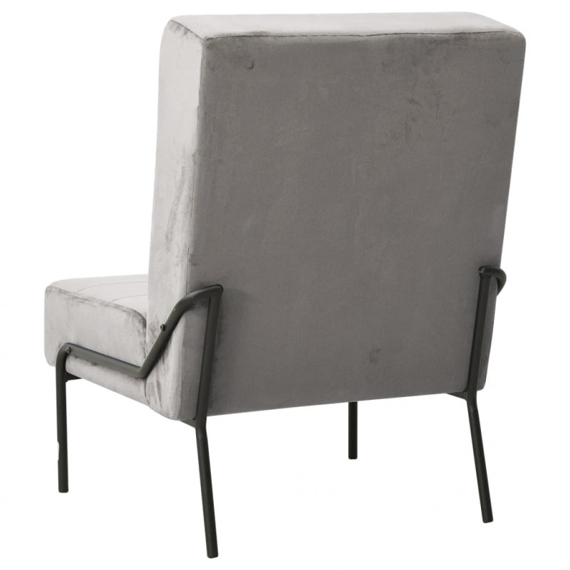 Fotel, 65x79x87 cm, jasnoszary, obity aksamitem