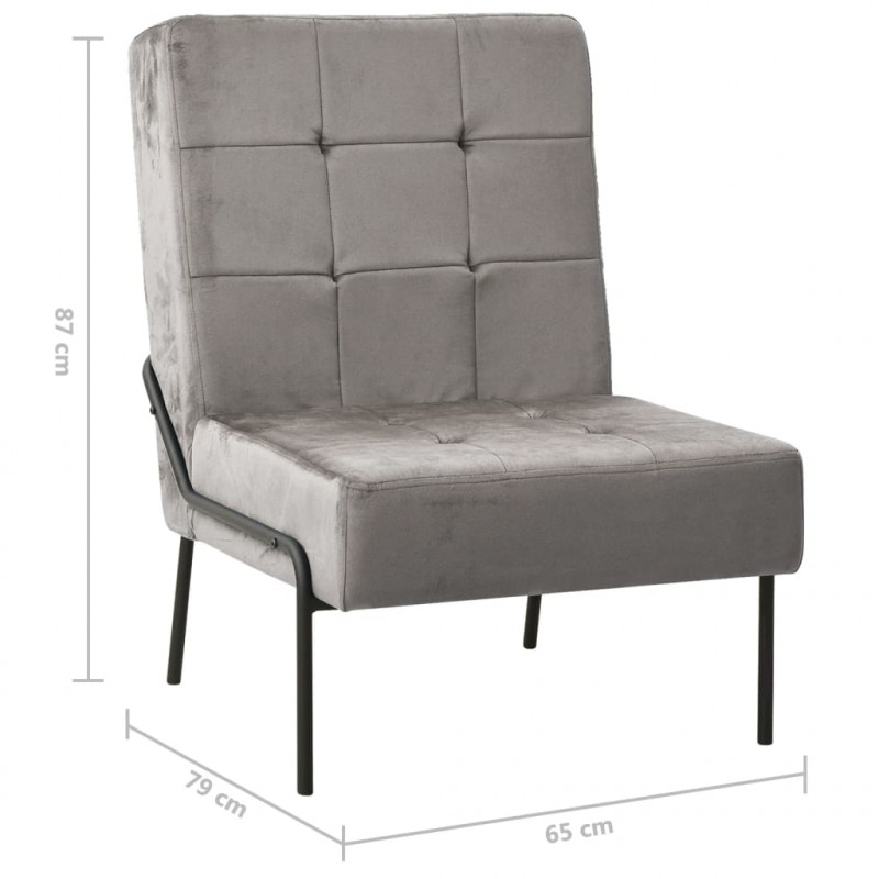 Fotel, 65x79x87 cm, jasnoszary, obity aksamitem