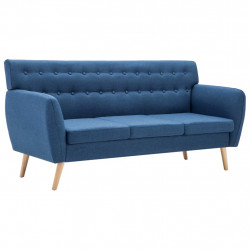 3-osobowa sofa tapicerowana tkaniną, 172x70x82 cm, niebieska
