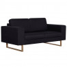 2-osobowa sofa tapicerowana tkaniną, czarna