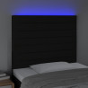 Zagłówek do łóżka z LED, czarny, 90x5x118/128 cm, tkanina