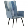 Fotel z wysokim oparciem, patchwork, denim