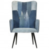 Fotel z wysokim oparciem, patchwork, denim