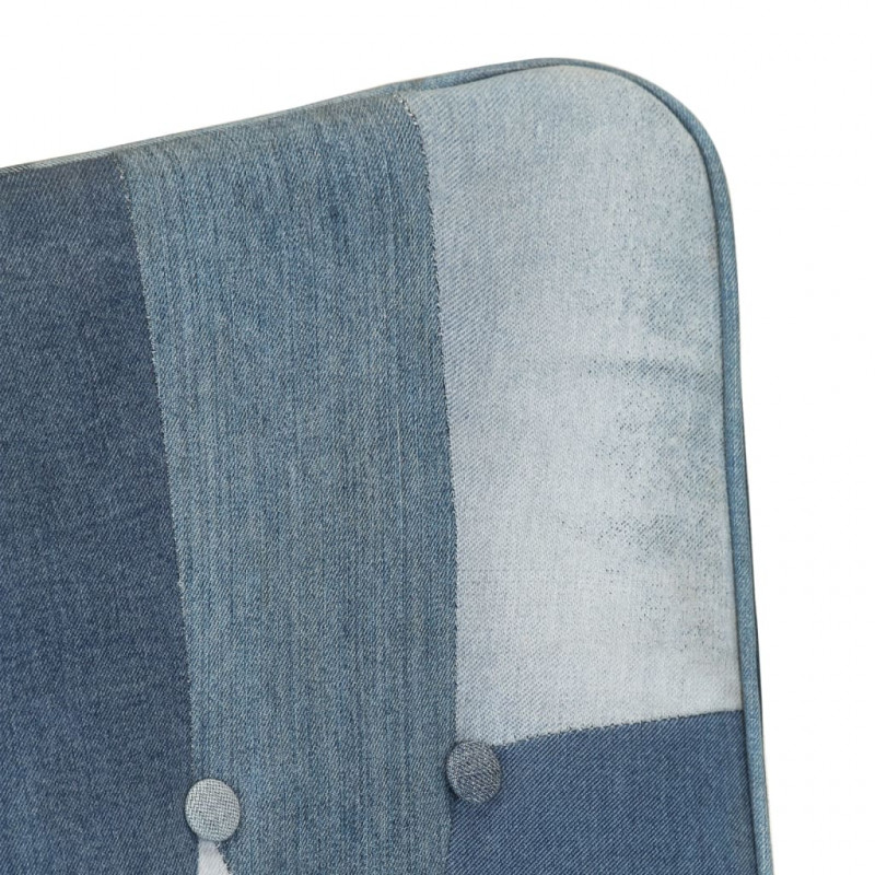 Fotel z wysokim oparciem, patchwork, denim