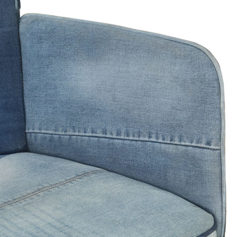 Fotel z wysokim oparciem, patchwork, denim