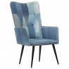 Fotel z wysokim oparciem, patchwork, denim