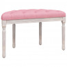 Ławka, różowa, 81,5x41x49 cm, obita aksamitem