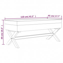 Stołek ze schowkiem, ciemnoszary, 110x45x49 cm, tkanina