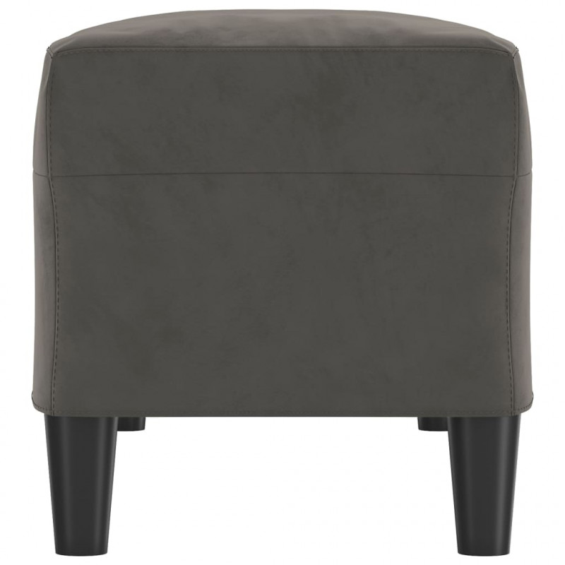Ławka, ciemnoszara, 100x35x41 cm, tapicerowana aksamitem