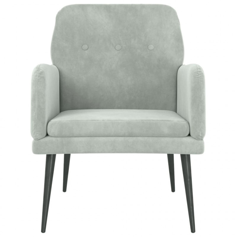 Fotel, jasnoszary, 62x79x79 cm, obity aksamitem