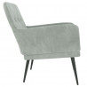 Fotel, jasnoszary, 62x79x79 cm, obity aksamitem
