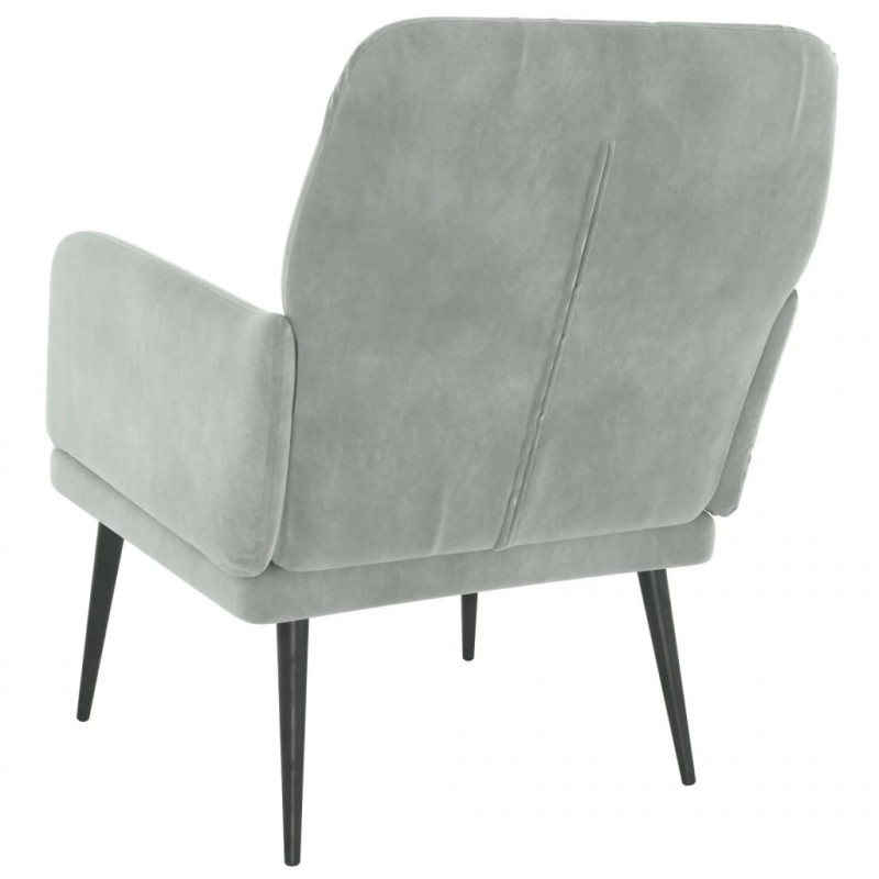 Fotel, jasnoszary, 62x79x79 cm, obity aksamitem