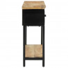 Stolik konsolowy, 110x30x75 cm, surowe drewno mango