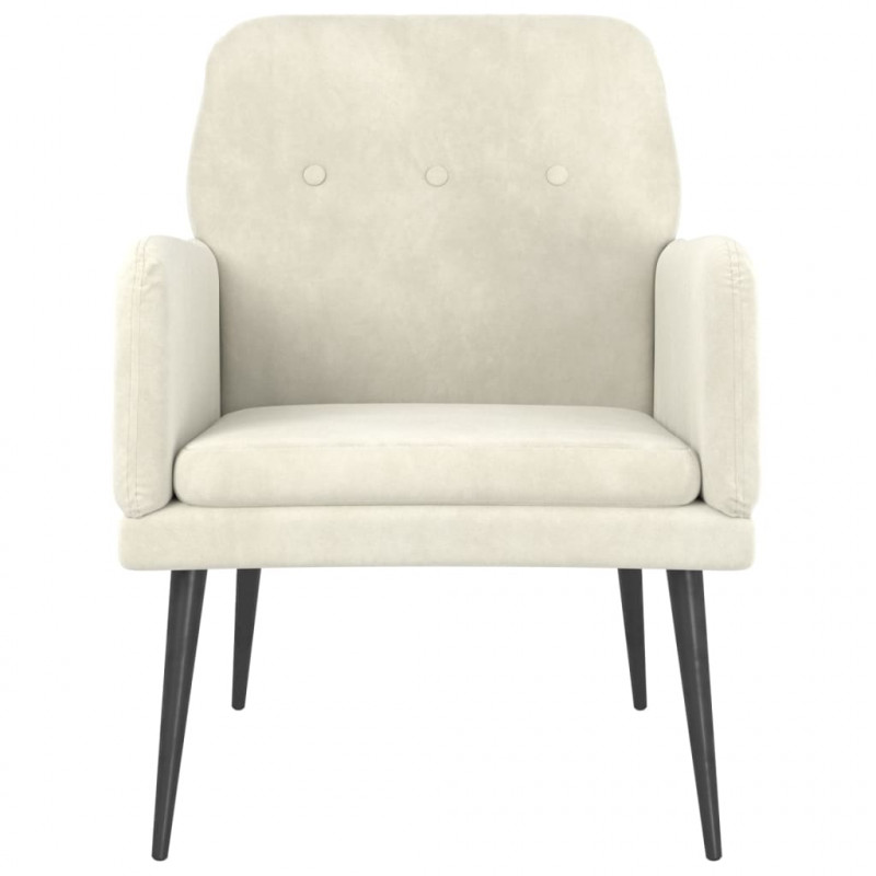 Fotel, kremowy, 62x79x79 cm, obity aksamitem