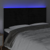 Zagłówek do łóżka z LED, czarny, 180x5x118/128 cm, aksamit