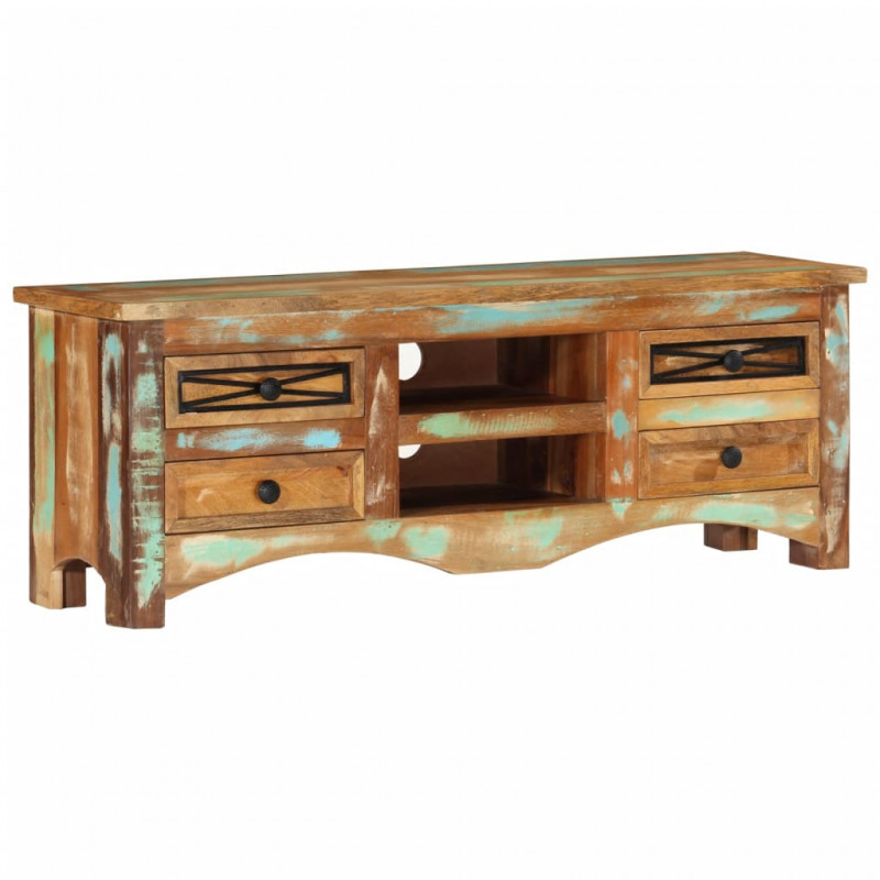 Szafka pod telewizor, 110x30x40 cm, lite drewno z odzysku