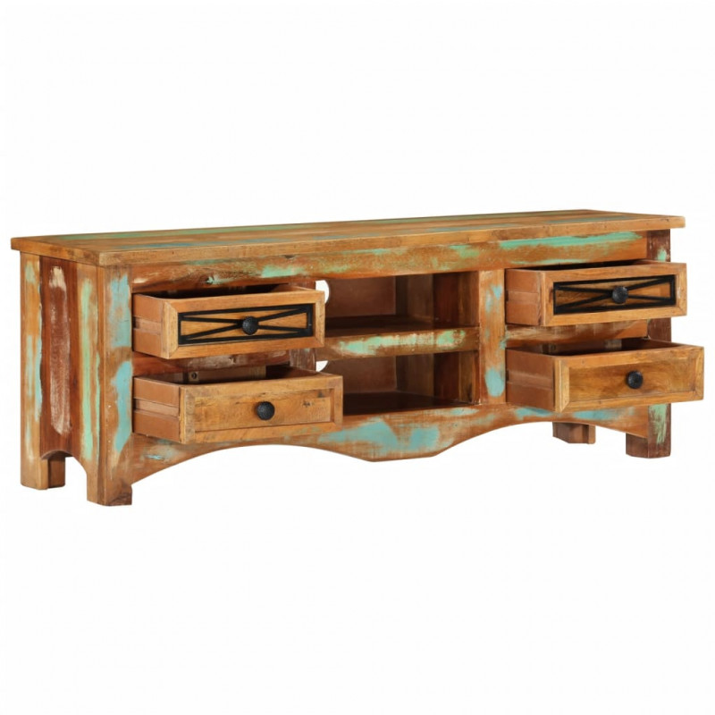 Szafka pod telewizor, 110x30x40 cm, lite drewno z odzysku