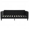 Sofa z funkcją spania, czarna, 90x190 cm, obita tkaniną