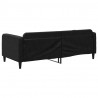 Sofa z funkcją spania, czarna, 90x190 cm, obita tkaniną