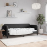 Sofa z funkcją spania, czarna, 80x200 cm, obita tkaniną