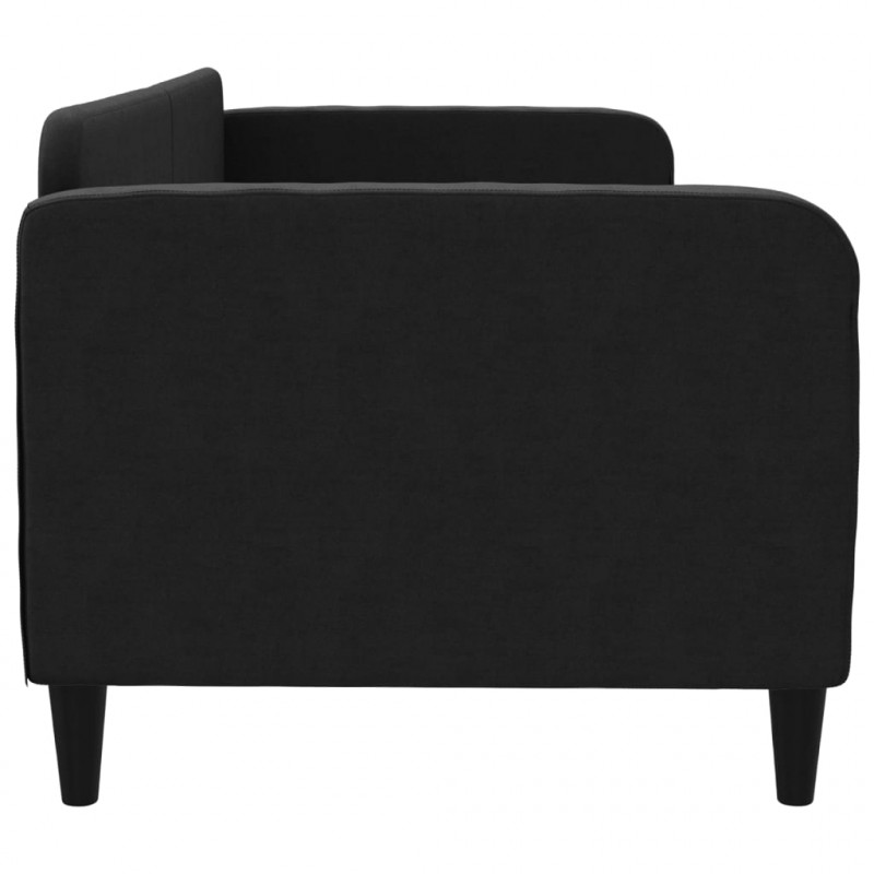 Sofa z funkcją spania, czarna, 80x200 cm, obita tkaniną