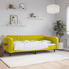 Sofa z funkcją spania, żółta, 100x200 cm, obita aksamitem