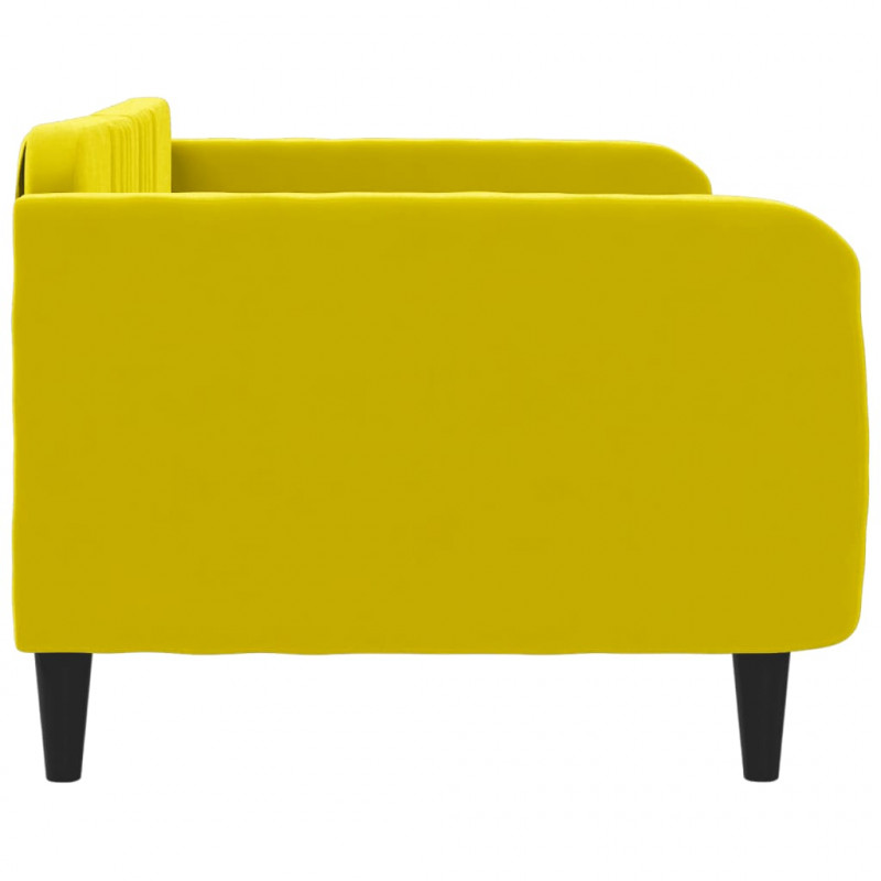 Sofa z funkcją spania, żółta, 100x200 cm, obita aksamitem