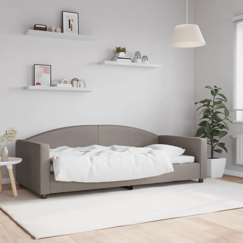Sofa z funkcją spania, kolor taupe, 90x200 cm, obita tkaniną