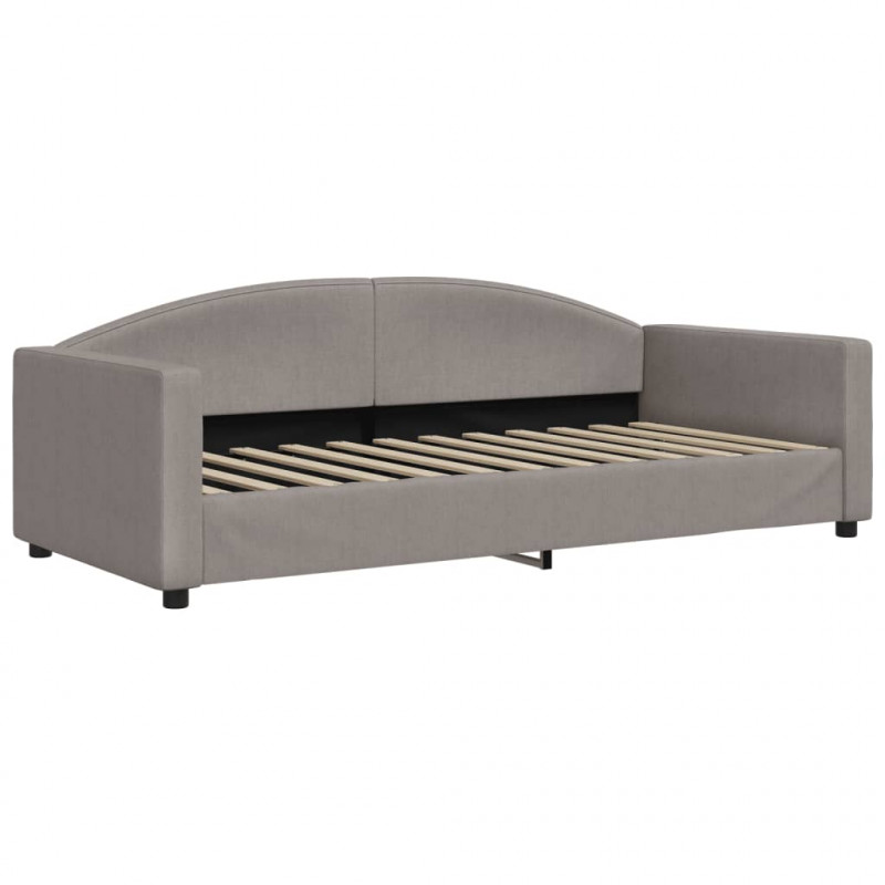 Sofa z funkcją spania, kolor taupe, 90x200 cm, obita tkaniną