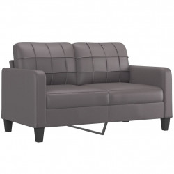 2-osobowa sofa, szary, 140 cm, sztuczna skóra