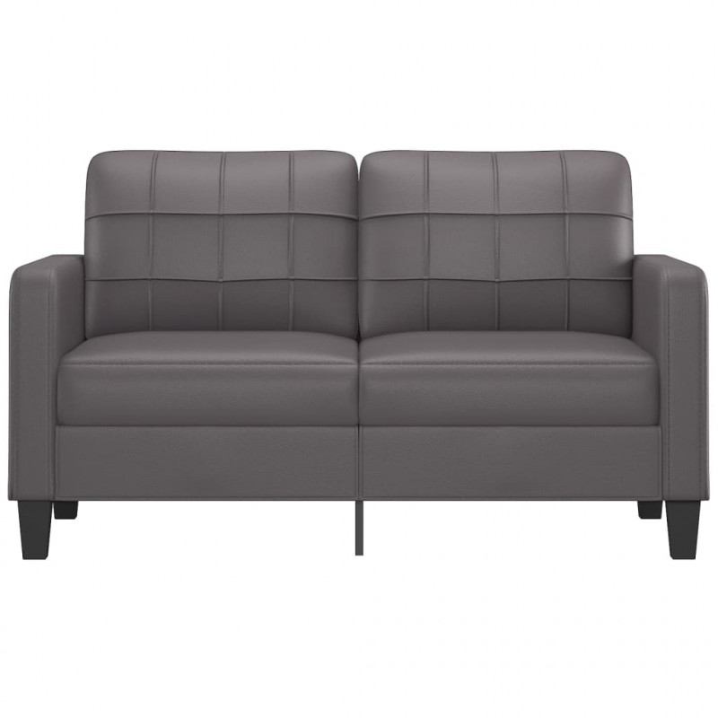 2-osobowa sofa, szary, 140 cm, sztuczna skóra