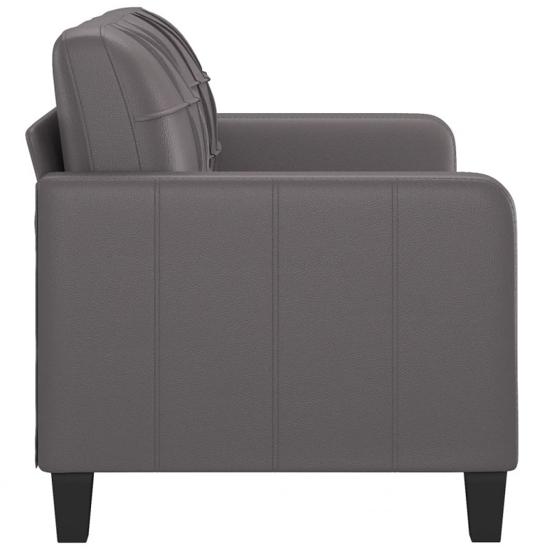 2-osobowa sofa, szary, 140 cm, sztuczna skóra