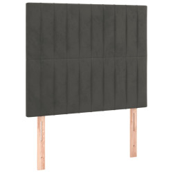 Zagłówek do łóżka z LED, ciemnoszary, 80x5x118/128 cm, aksamit