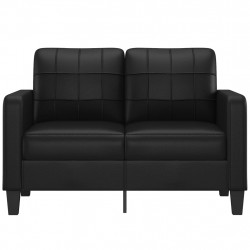 2-osobowa sofa, czarna, 120 cm, sztuczna skóra