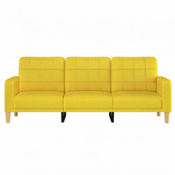 Sofa 3-osobowa, jasnożółta, 180 cm, tapicerowana tkaniną