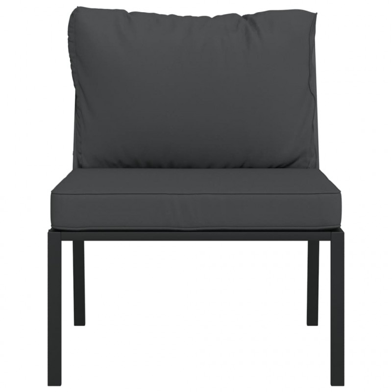 Krzesła ogrodowe z szarymi poduszkami, 2 szt, 60x74x79 cm, stal