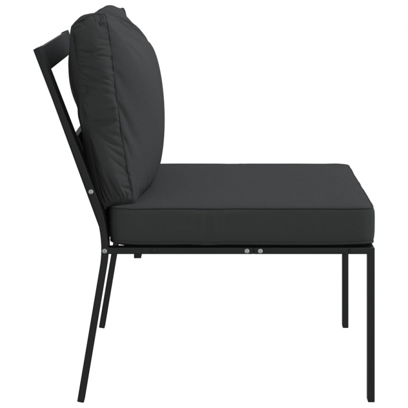 Krzesła ogrodowe z szarymi poduszkami, 2 szt, 60x74x79 cm, stal