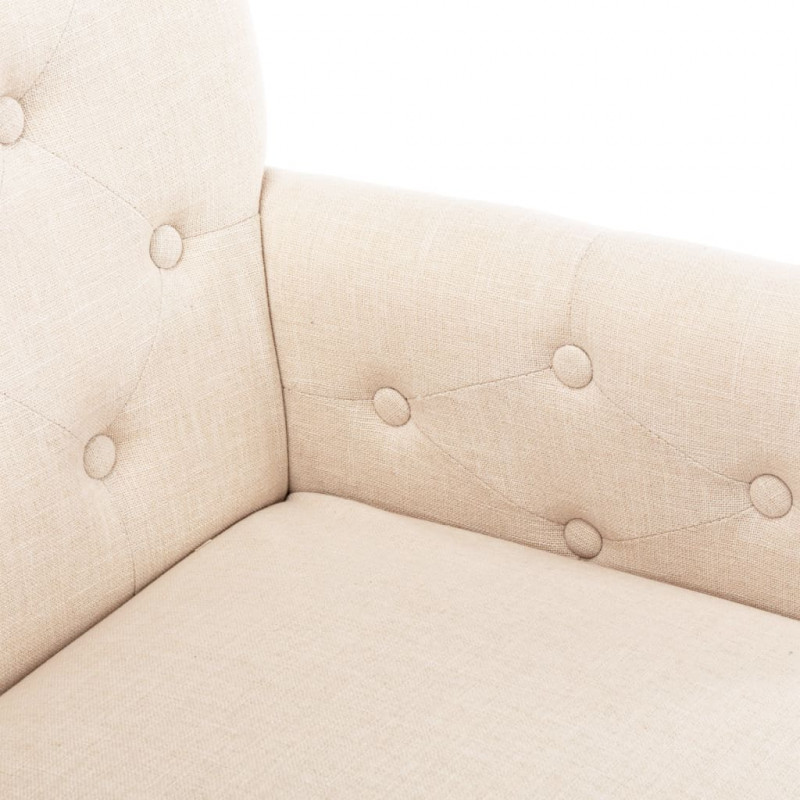 Krzesło stołowe z podłokietnikami, beżowe, obite tkaniną
