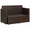 2-osobowa sofa ogrodowa z poduszkami, polirattan, brązowa