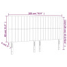 Zagłówek do łóżka z LED ciemnobrązowy 180x5x118/128 cm tkanina