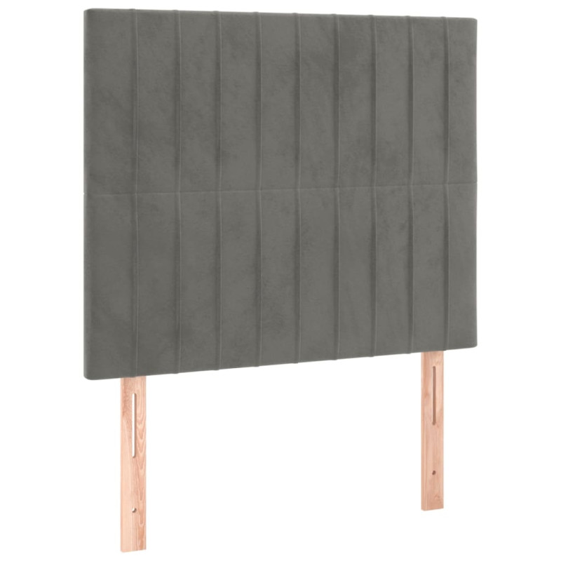 Zagłówek do łóżka z LED, jasnoszary, 90x5x118/128 cm, aksamit