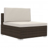 4-częściowa sofa do ogrodu, z poduszkami, polirattan, brązowa