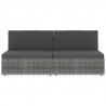 Sofa modułowa 2-osobowa, rattan PE, szara